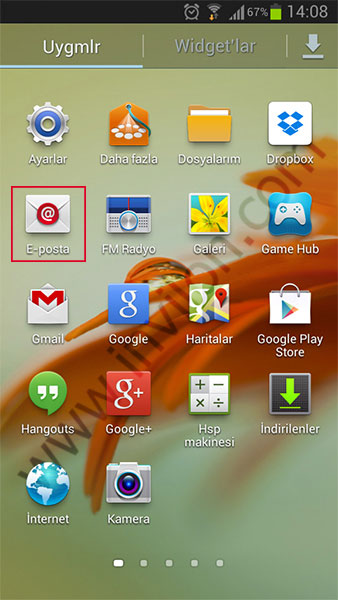 android mail kurulumu