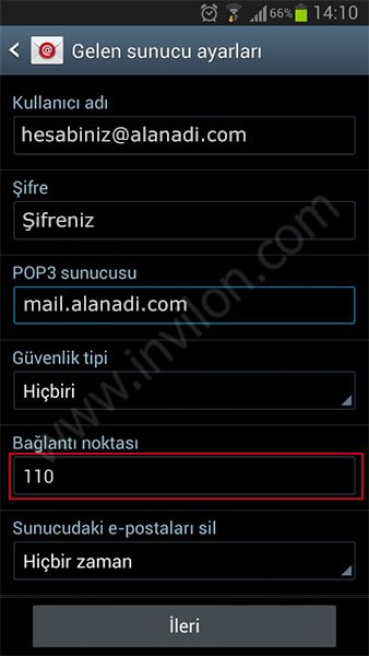 android mail kurulumu