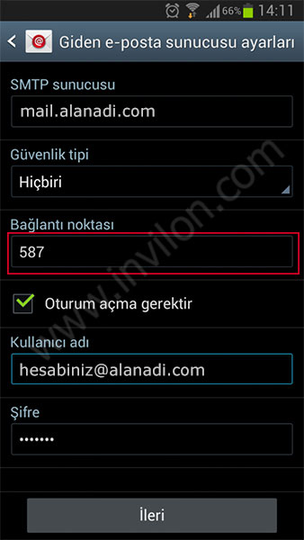 android mail kurulumu