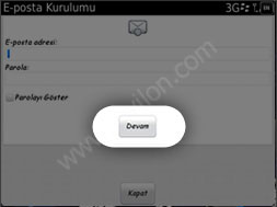 blackberry mail kurulumu