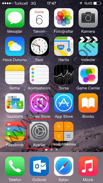 iphone mail kurulumu