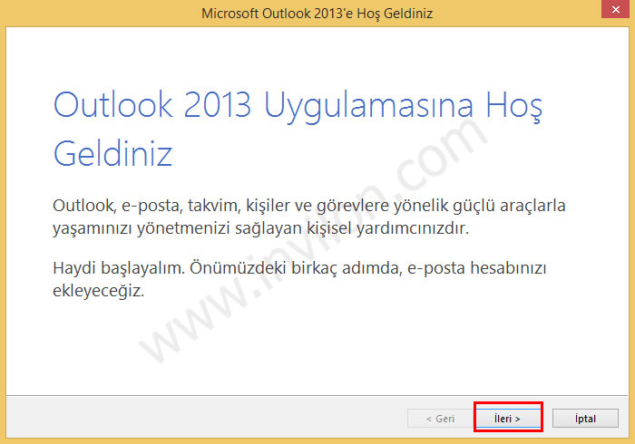 outlook 2013 mail kurulumu
