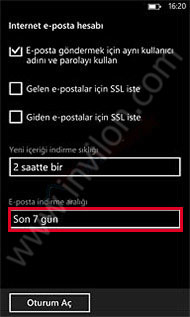 windows phone mail kurulumu