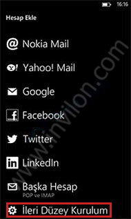 windows phone mail kurulumu