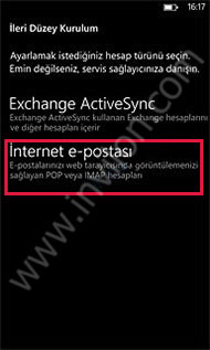 windows phone mail kurulumu