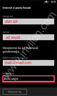 windows phone mail kurulumu