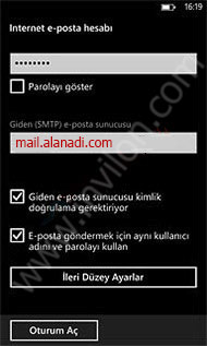 windows phone mail kurulumu